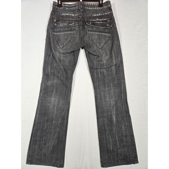G By Guess Jeans Womens 29* 30x30 Black Gray Joey Low Bootcut Denim Distressed - Picture 7 of 11